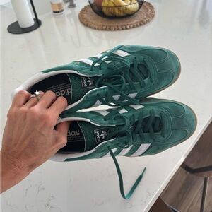 Adidas Forest Green Sneakers with White Accents